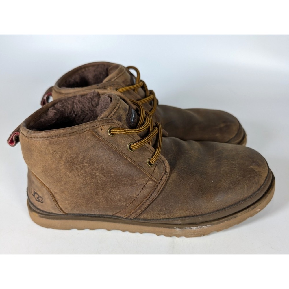 UGG Neumel Waterproof Brown Chukka Shearling Lined Ankle Boots Men Size: 9